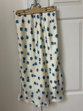 Heartloom Satin Floral Midi Skirt